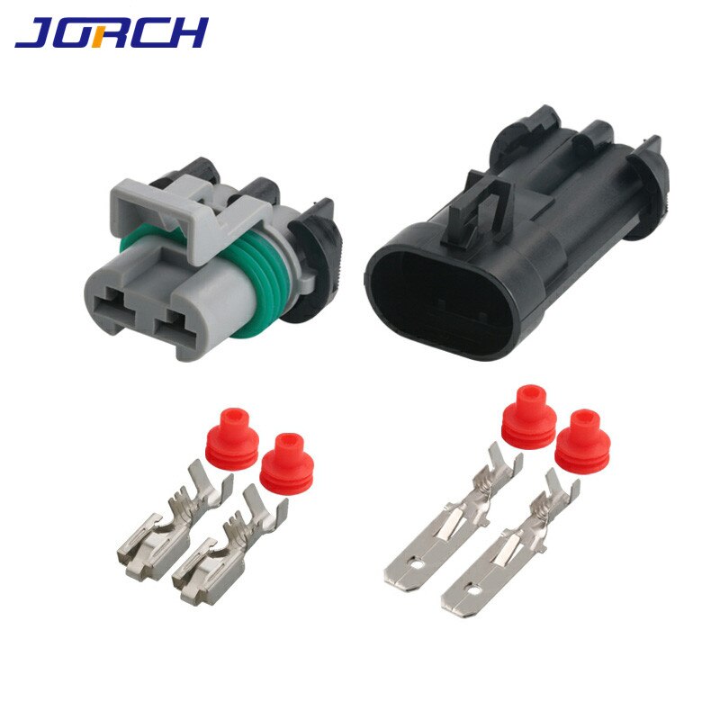 5 sarjaa 2 pin delphi ducon vesisäiliön tuulettimen jäähdyttimen pistoke toyota kartta anturin liitin uros ja naaras pistoke 15363993 15363990: Nainen ja mies / 10 sarjaa