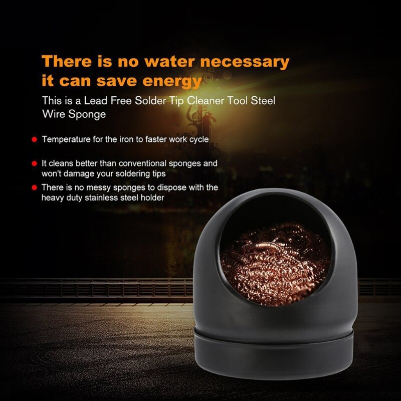 Soldering Tip Cleaner Solder Tip Cleaning Wire and Holder Soft Brass Tip Cleaner Kit for Cleaning Soldering Irons Tips