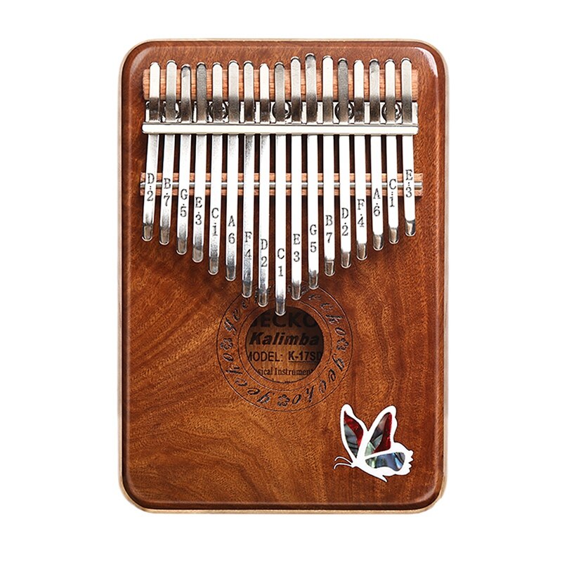 GECKO 17 Key Kalimba K17SD Thumb Piano Solid Red Sandalwood Musical Instrument for Kids Adult: Default Title