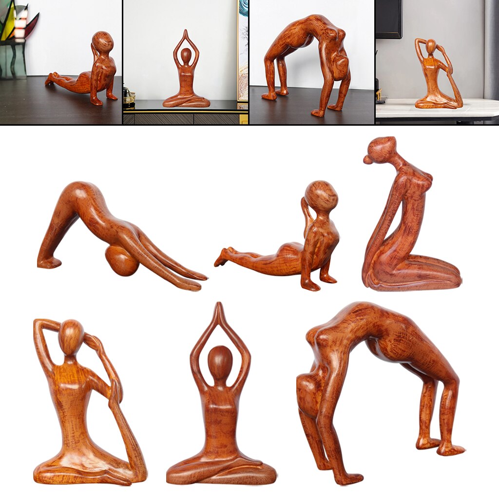 Yoga Sculpture Meditation Room Yoga Pose Statue Desktop Decor