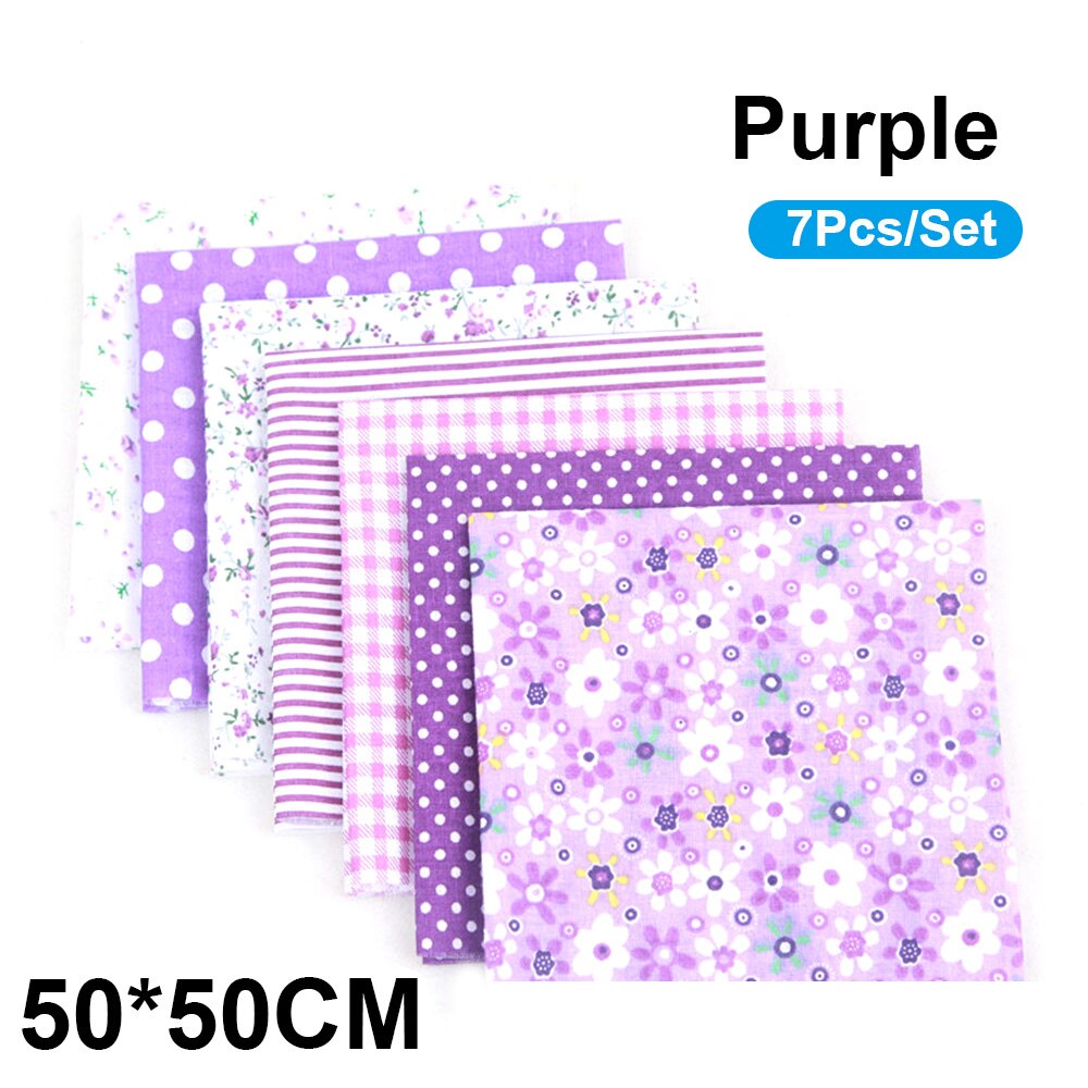 7 unidades/juego de tela de retales para costura, tela de retales con estampado Floral, prenda de tela de algodón, 25x25, 50x50 CM: PU-50