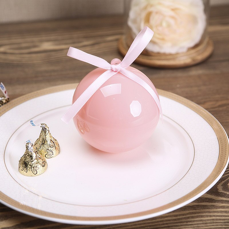 20 st/lot plastboll godislåda rosa förpackningslåda plastpåse baby shower pojke bröllopslådor födelsedagsfest tillbehör