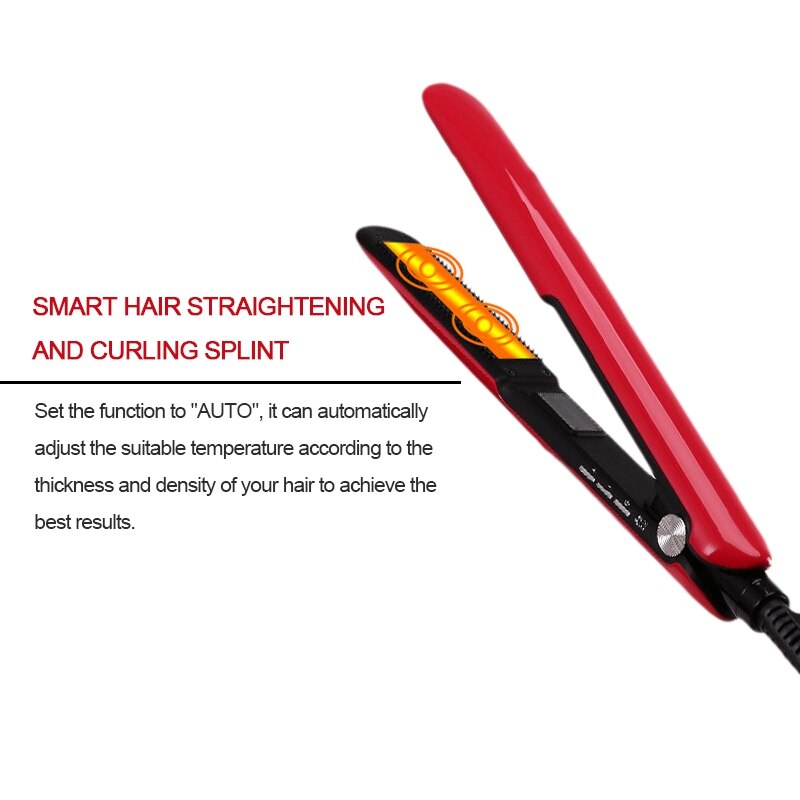 NASV Styling Werkzeuge Haar Eisstockschießen Eisen Richt mit Kamm Haar Flache Eisen LCD Anzeige Eisstockschießen Haar Für Frauen