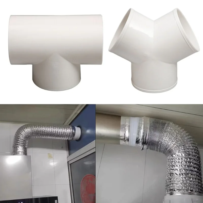 100/150/200mm Ducting T/Y Duct Connector Snelle Ventilatie Buis Gezamenlijke Koppeling 3 Manieren Splitter PVC Uitlaatpijp Draagbare Fittings