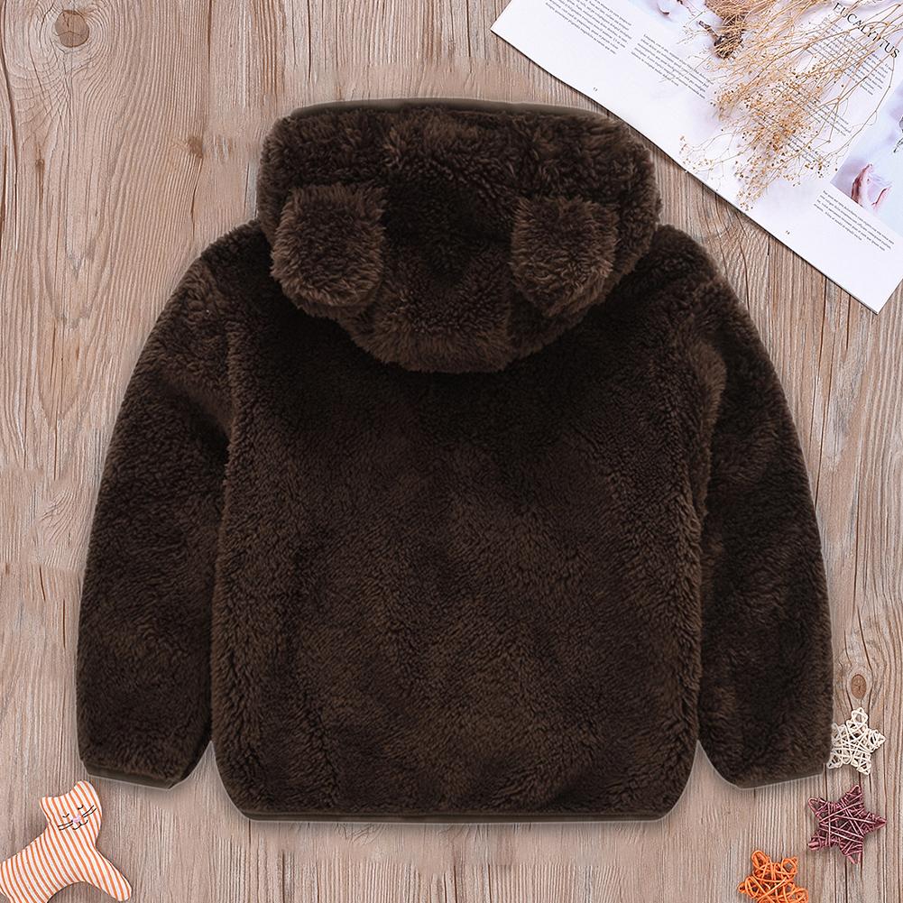 Schattige oren baby kinderjongen meisjes jassen prachtige klassieke textuur delicate winter fleece effen rits hoodies bovenkleding