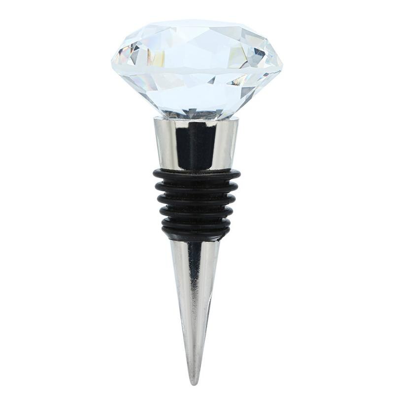 Crystal Glass Whisky Liquor Oil Wine Bottle Cap Stainless Steel Vacuum Seal Wine Decoration Stopper Bartender Party Accessories: Diamond Shape