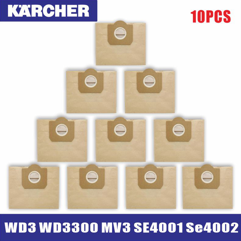 Bolsa de polvo para aspiradora KARCHER WD3 Premium WD 3,300 M WD 3,200 WD3.500 P 6,959-130 RB88 RU100 RU101 A2204 A2656: Amarillo claro