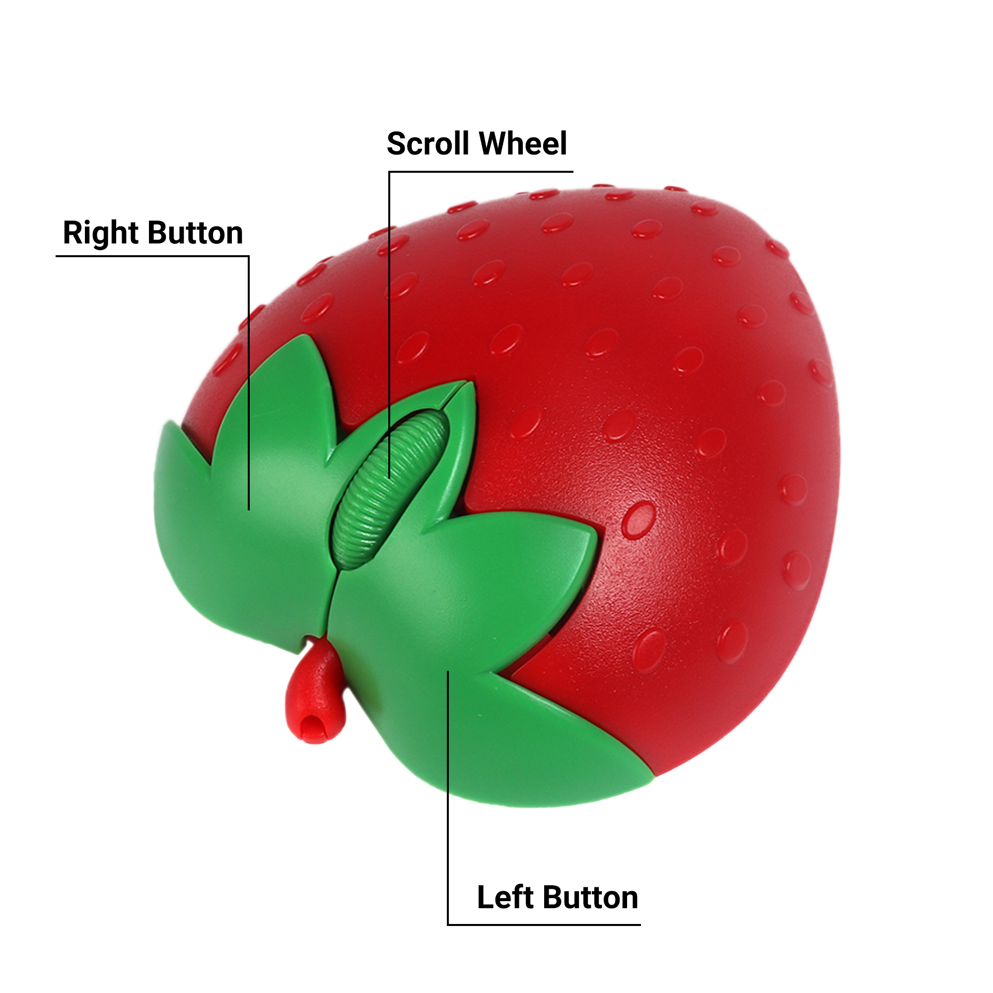 Wireless Cute Mouse 2.4G Bluetooth Dual-mode Strawberry Appearance Mute Button Light Weight Portable Office Use For Girl