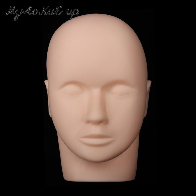Maniquí de cosmetología 1 Uds., cabeza de entrenamiento para hombre, maniquí de masaje Facial, cabeza plana, cabeza de práctica para extensiones de pestañas, herramienta: model