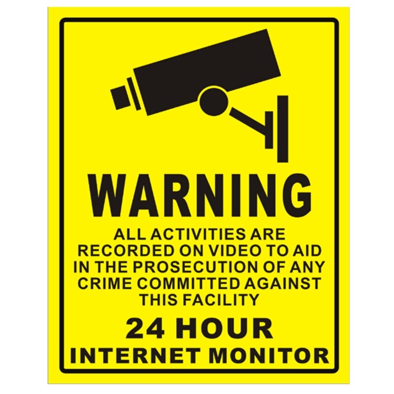 Waterproof Zonnebrandcrème Pvc Thuis Cctv Video Surveillance Security Camera Alarm Sticker Waarschuwingsticker Signs