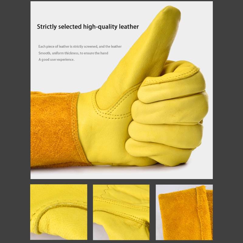 Guantes de poda de rosas para hombres y mujeres, guantes largos de jardinería a prueba de espino, Guante de cuero transpirable, el mejor de jardín