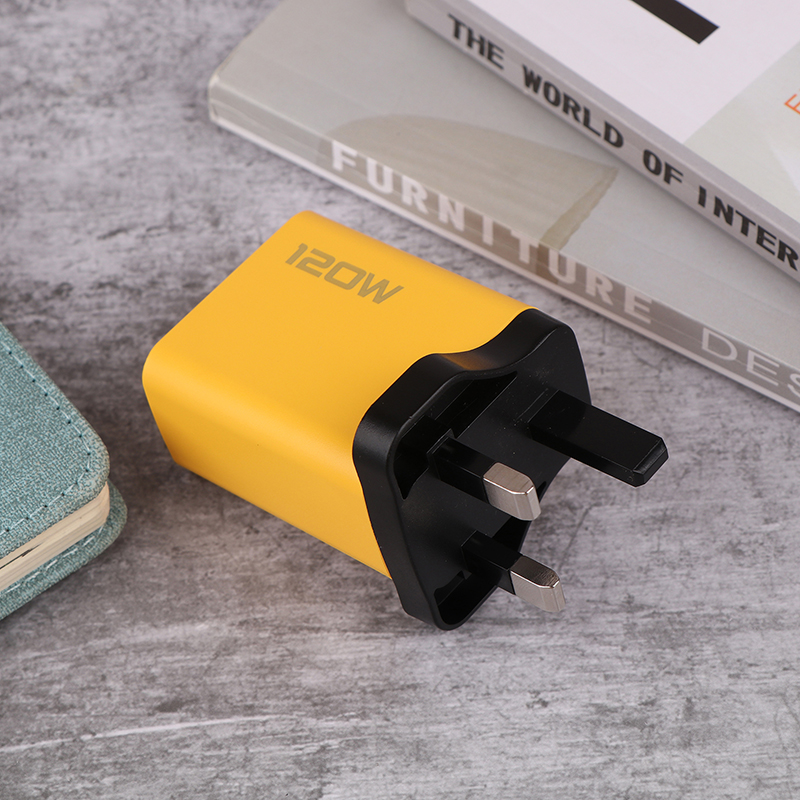 Hurtiglader type  c 120w hurtiglading 3.0 usb-laderadapter til telefon pd usb-lader hurtiglading: Gul