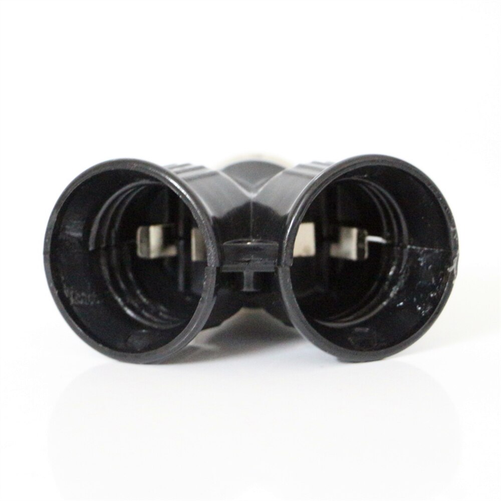 Volledige Zwarte Brandwerende ABS Materiaal E27 naar 2 E27 Lamphouder Converter LED Lamp licht Basis E27 naar 2E27 Splitter adapter Socket