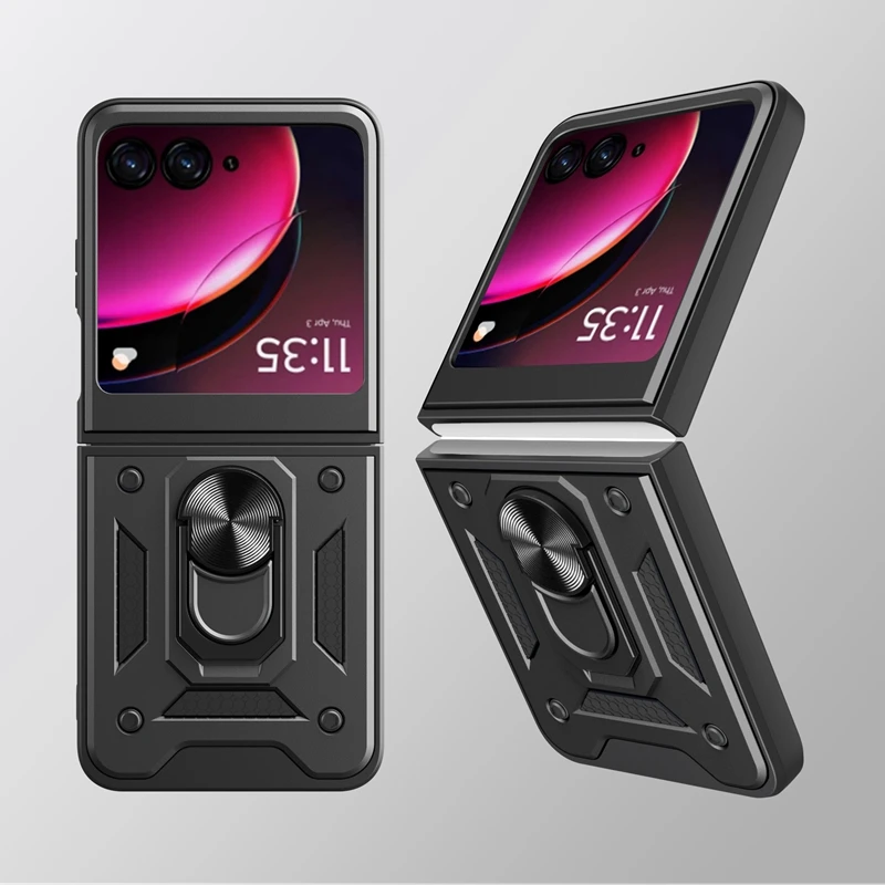 Armor Shockproof Case Voor Motorola Razr 50 40 Ultra Moto Razr + Plus 2024 2023 Cover Met Ring Magnetische houder Coque Fundas