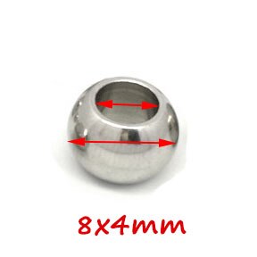 100 Stück 2 mm-12 mm 316L Edelstahlperlen Europäische Kugel Metall Großes See Abstandshalter Perlen für Schmuckherstellung Diy Armbinde Halskette: nackt