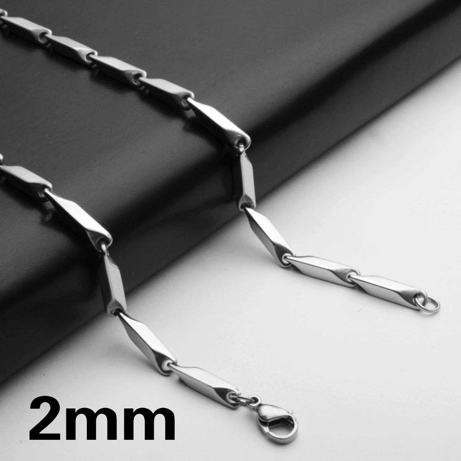 REGELIN-Cadena de acero inoxidable 316 de 45/50/60/70/cm de longitud, cierre de langosta, cadena Simple para para hombre: 50 cm / Color amarillo dorado claro