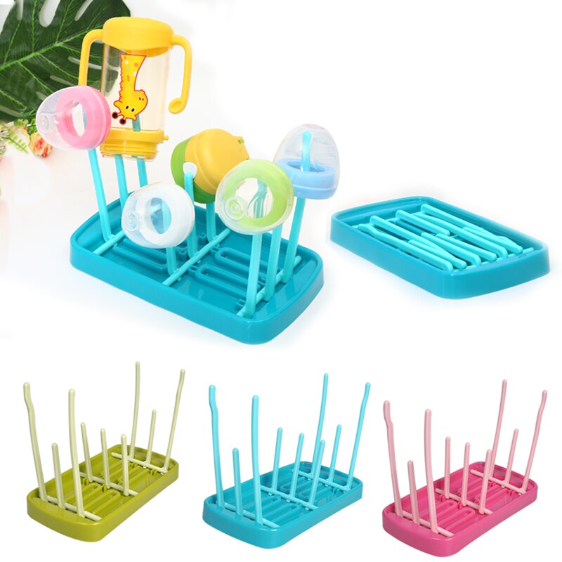 Babyflaske dræning tørrestativer flaske tørre rack blå babyflaske rengørings tørretumbler dræning opbevaring tørrestativ babyflaskeholder