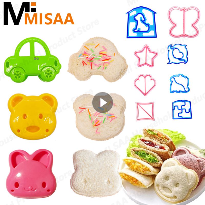 Cortador de sándwich Mini oso de dibujos animados ardilla mar perro pan cuchillo sándwich cortador sellador cocina DIY niños Bento almuerzo molde para hornear