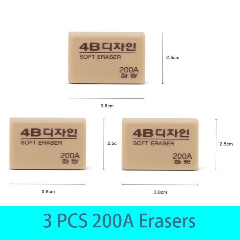 50A/100A/200A Pencils Eraser Korea Writing Drawing Eraser Rubber Art Drawing Stationery for Office School Office School Supplies: Navy Blue