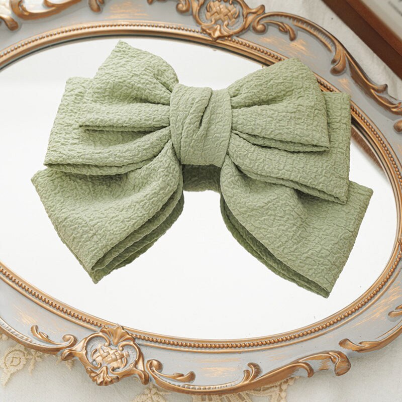 Horquillas de mariposa grandes arcos de pelo de tres capas para mujer, pasador de gran tamaño con resorte de Metal, pinzas para el pelo sólidas, accesorios para el cabello, 1 ud.: green