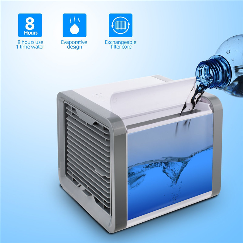 Portable Mini Air Conditioner Fan Personal Space Cooler The Quick Easy Way to Cool Any Space Home Office Desk Air Conditioning: white no lcd