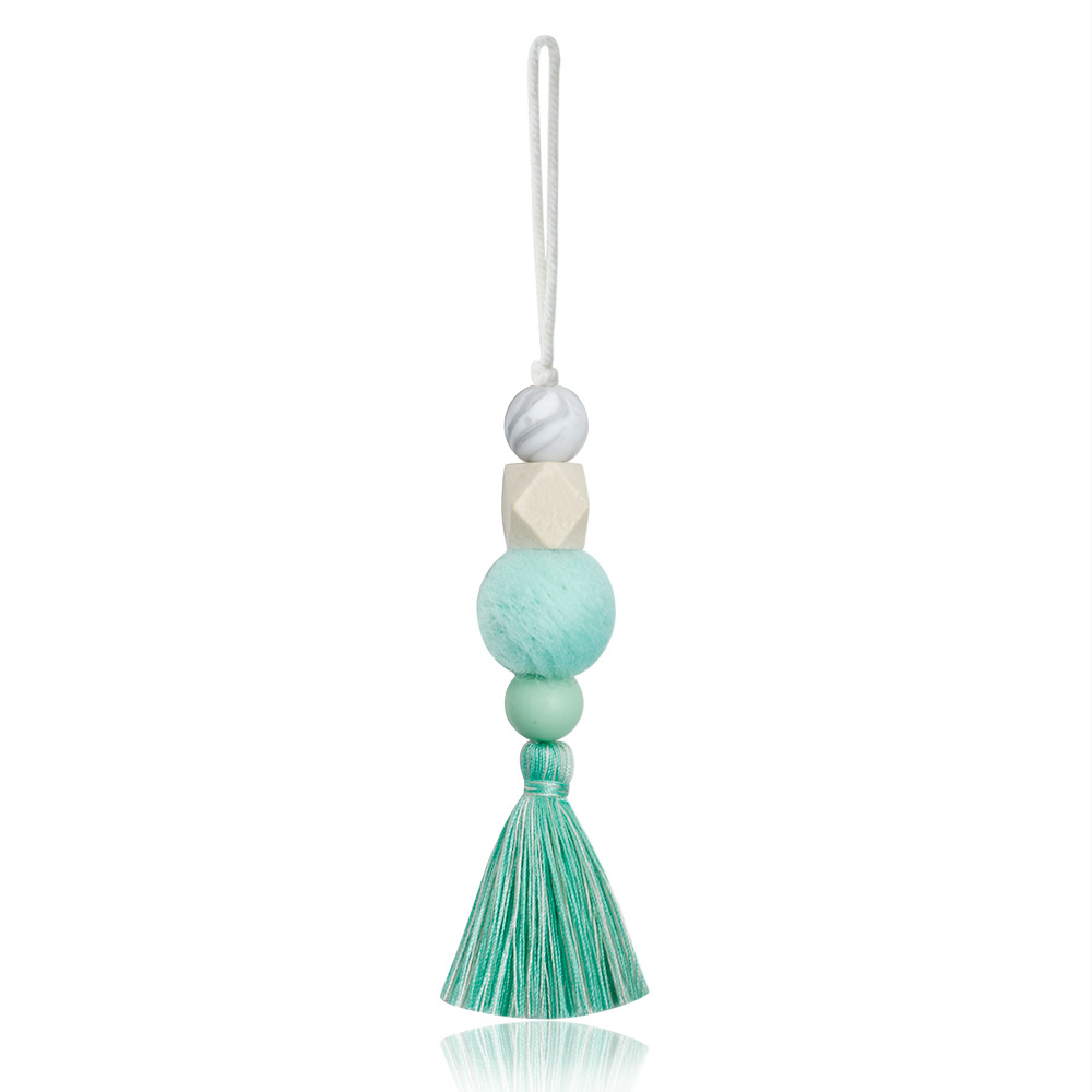 Auto Parfum Decoratie Luchtverfrisser Aromatherapie Hanger Hangende Ornamenten Houten Kraal Vilt Bal Parfum Auto Accessoires: green