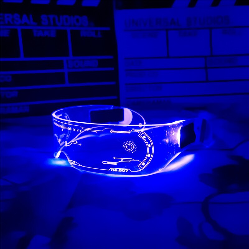 Anime gafas LED colorido celebridad Web Cosplay de la tecnología del futuro gafas de sol Bar de gafas Punk