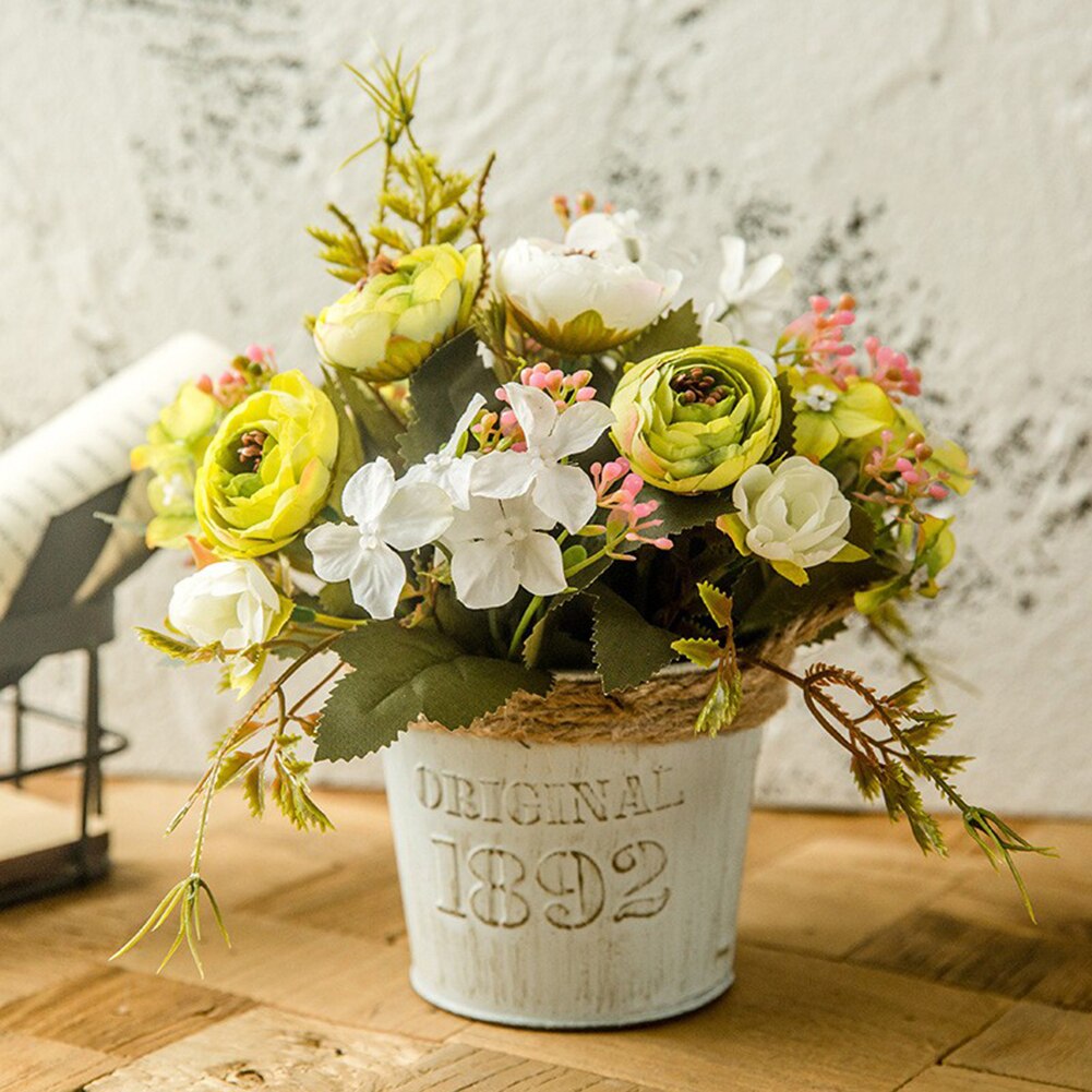 1pc kunstige blomster camellia hjem hage bryllupsfest møbler diy dekor blomster til dekorasjoner