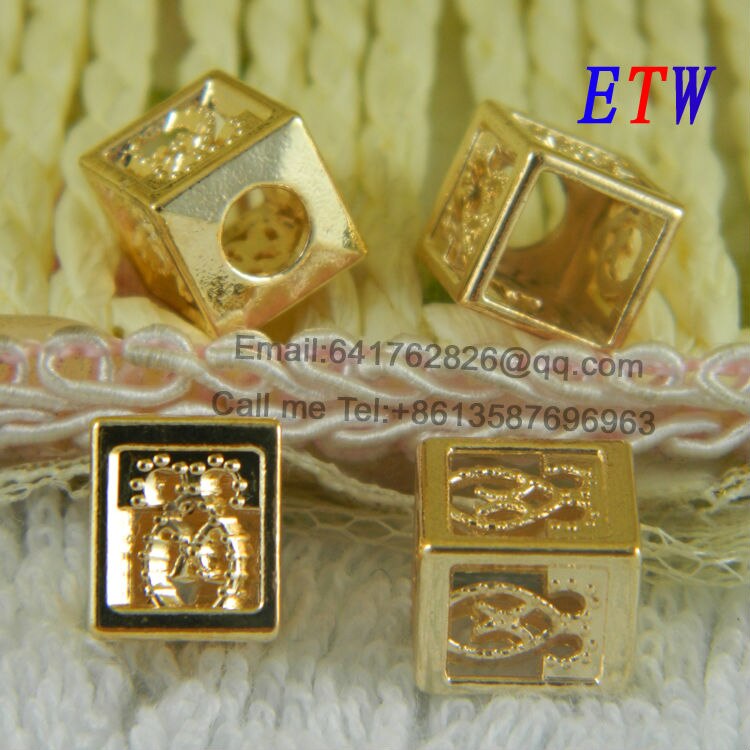 classics metal cord end, diy plating goud stopper 50 stks/partij sieraden vinden voor en retail