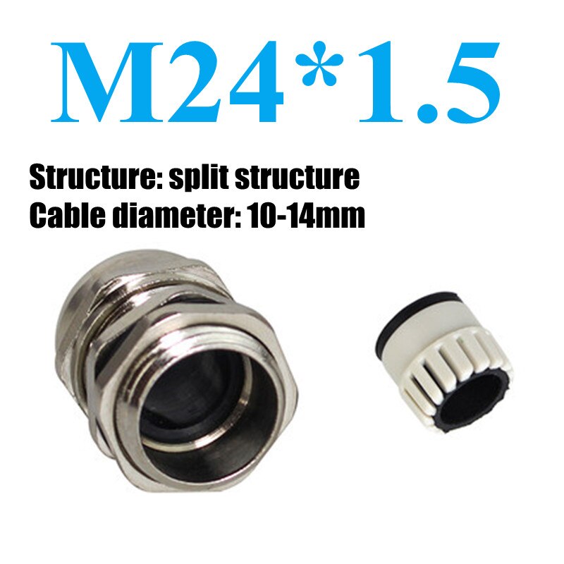 Waterproof Cable Gland Connector IP68 Nickel Plated Brass Metric Cable Split structure Fit 3-6.5mm to 18-25mm Cable: M24x1.5mm