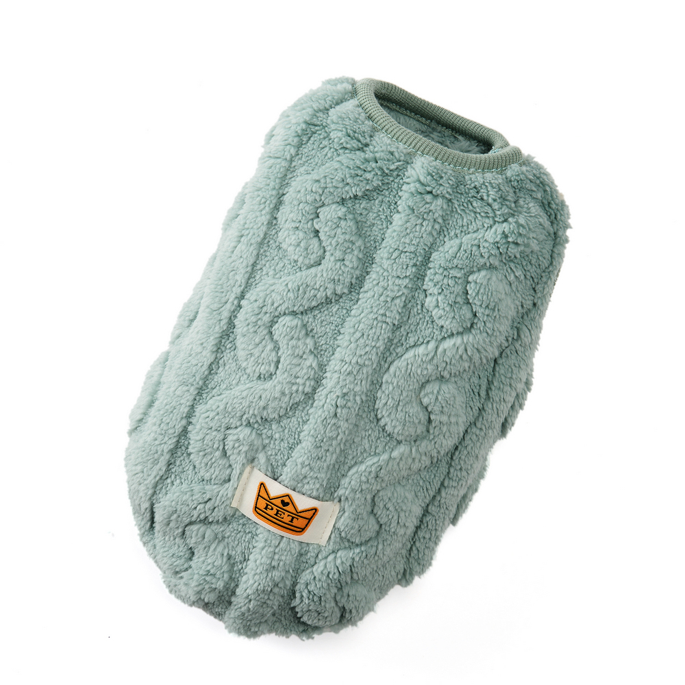 Ropa de lana suave para perros pequeños, suéter para gatos, chaleco cálido para cachorros, ropa de Bulldog Francés, disfraz para mascotas Yorkshire, otoño e invierno: XL / verde