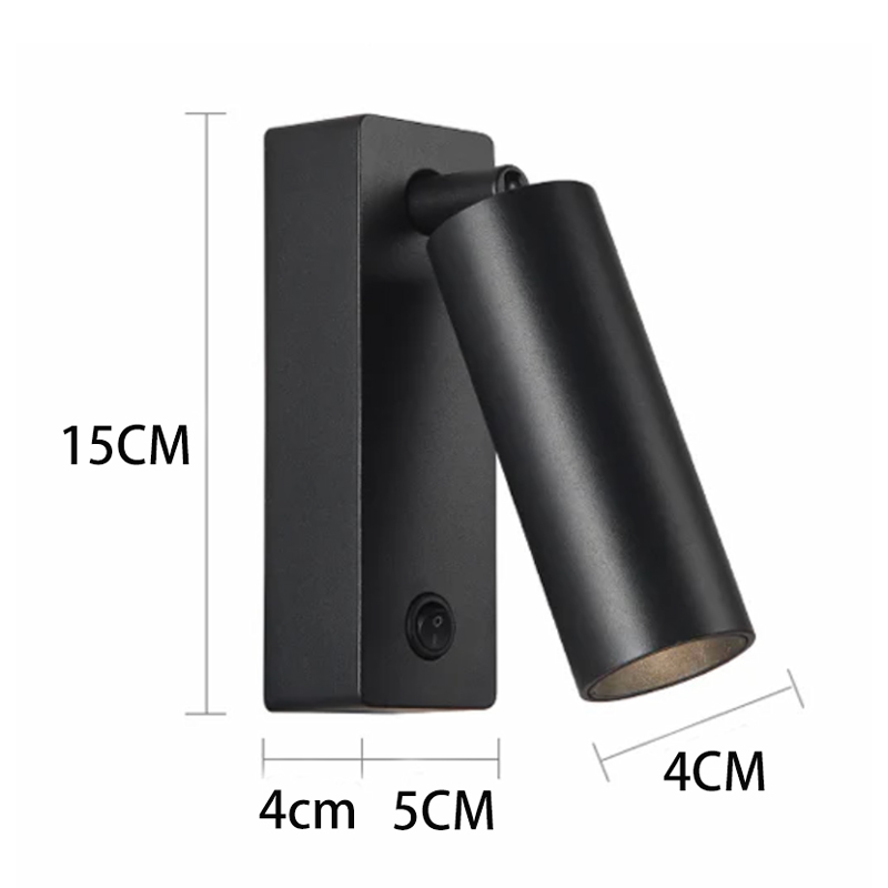 LED-Wand leuchte mit Schalter 3w moderne klappbare Dreh leuchte Innenwand leuchte für Hotel zu Hause Schlafzimmer Nachttisch Lese lampe: Nature White(3500-5500K) / Black