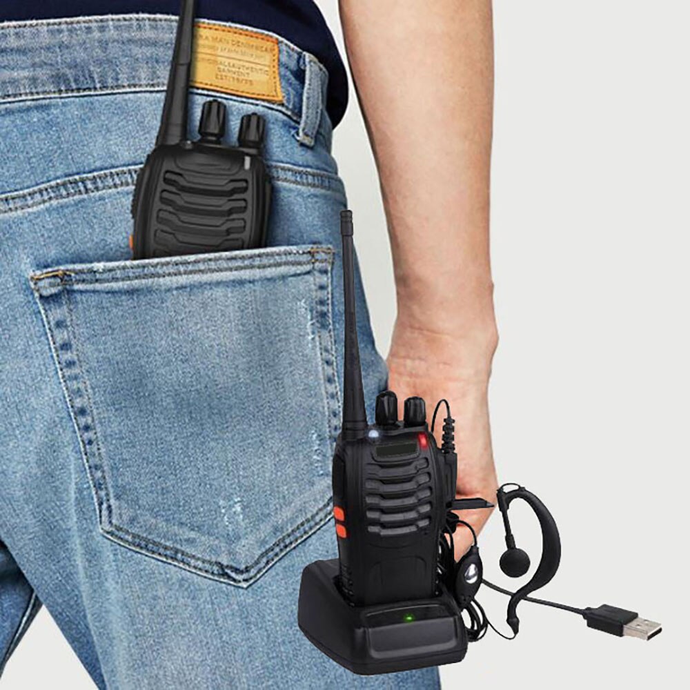 Baofeng bf -888s walkie-talkie 2 stk radiostation transceiver tovejs 400-470 mhz 16ch dc 5v 1000ma bærbar radio
