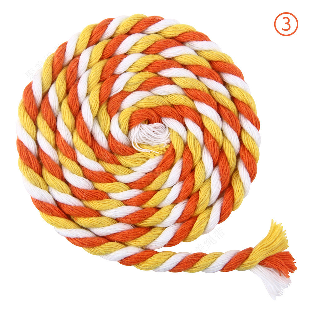 6mm Tricolor 3 Strand Cotton Rope Natural Twisted ... – Grandado