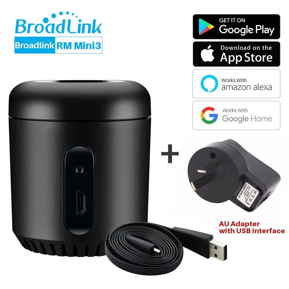 Broadlink rm mini 3 ir fjernbetjening smart home automation smart house app kontrol kompatibel med alexa ok google home mini: Rm mini 3au
