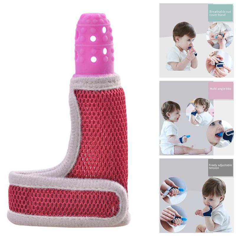 Bébé Silicone molaire doigt manchon bébé respirant pouce manchon maternité enfant main Anti-morsure dents colle K8E7