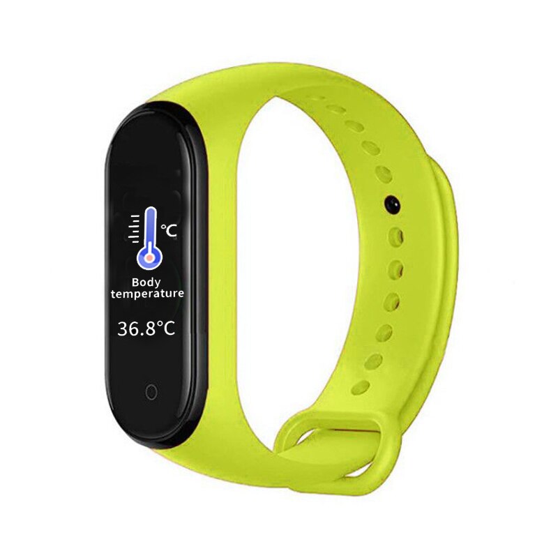 M4 versione di Aggiornamento Del Corpo Termometro Braccialetto M4 Misura Pro Salute Intelligente Banda M5 Bluetooth di Chiamata/Musica di Fitness Tracker Orologio: M4 Pro Green