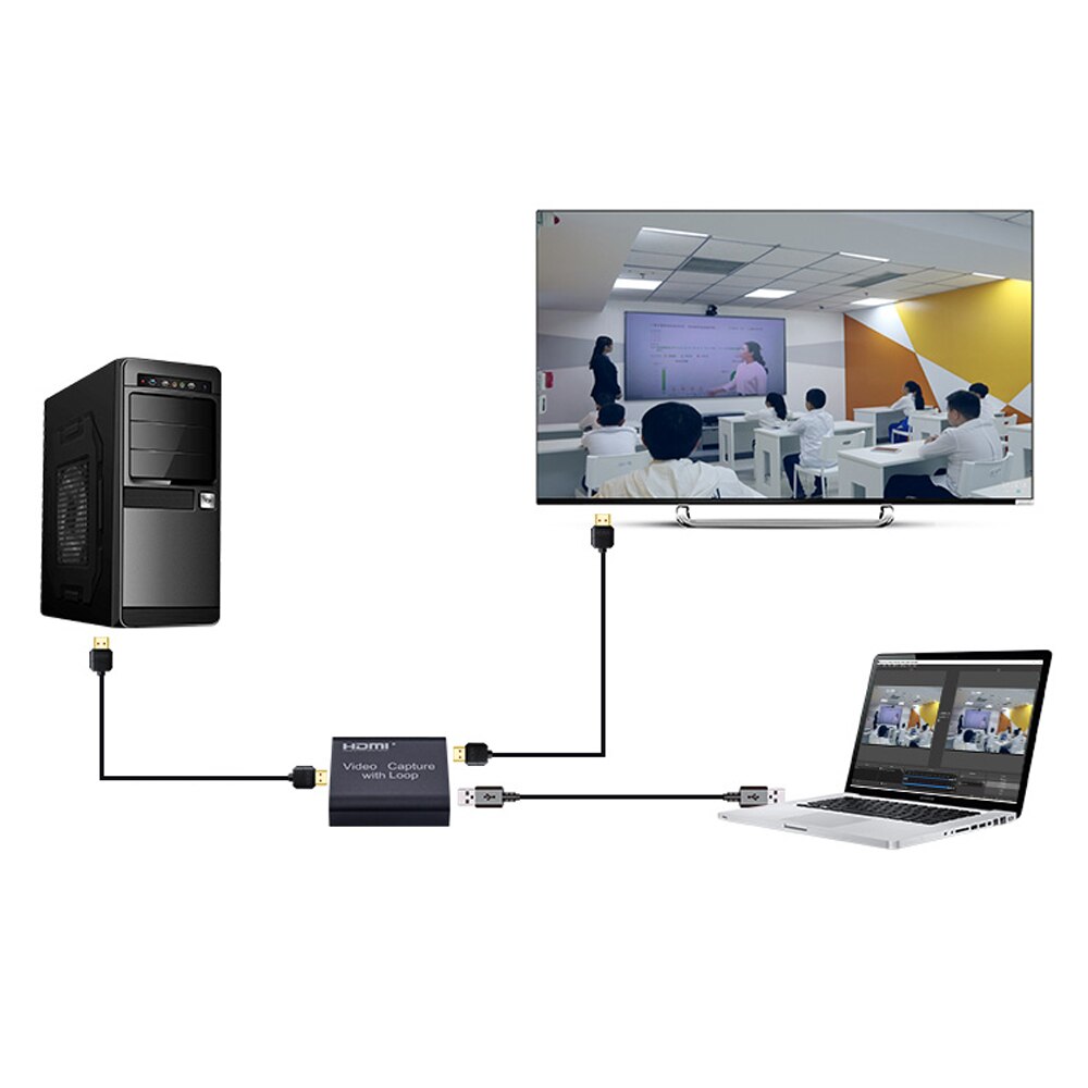 4k input 1080p output hdm i high definition usb video capture card med loop