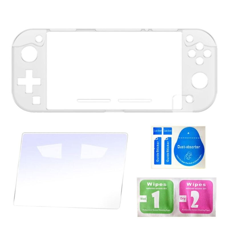 Waterproof Anti-slip Protective Case Frame Shell Tempered Glass Film Screen Protector Set for NS Switch Lite Gaming Console