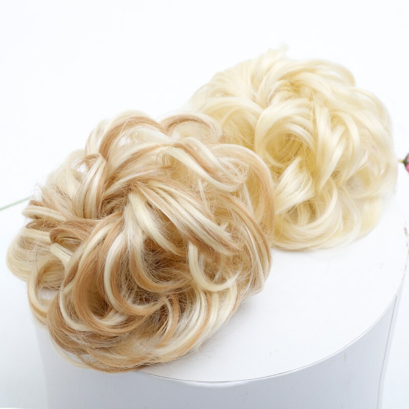 Lupu Hair Extensions Golvend Krullend Messy Knot Extensions Donut Haar Chignons Haar Stuk Pruik Haarstukje Hoofddeksels