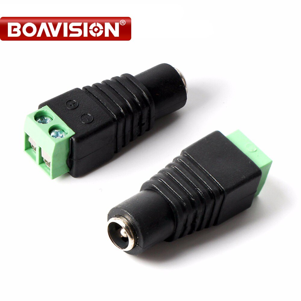 10 Stks/partij Vrouwelijke Dc Connector 5.5/2.1 Mm Cctv Utp Dc Power Adapter Cable Dc/Ac 2/Camera Video Balun