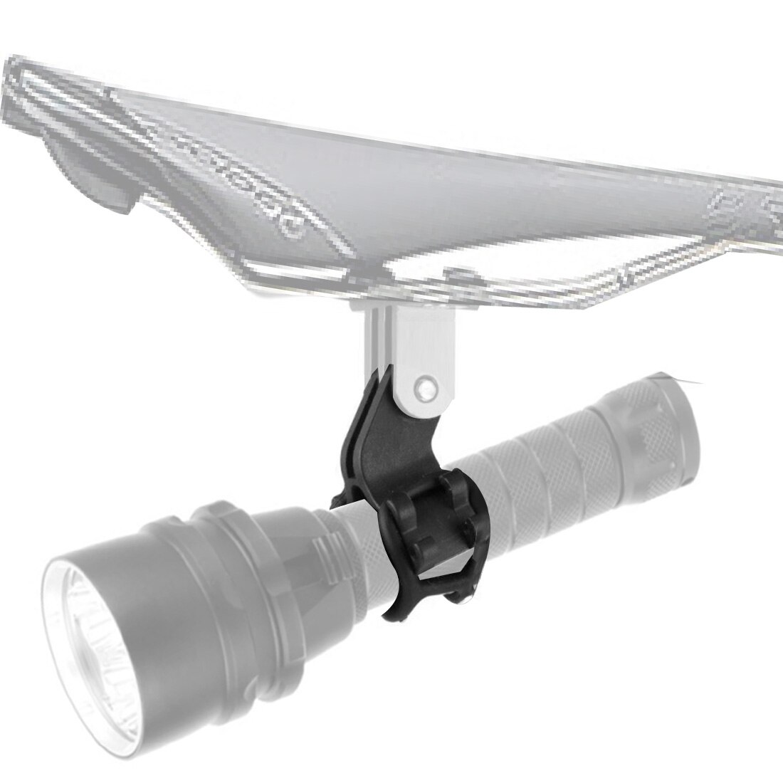 Bike Handlebar Clip Flashlight Holder Bicycle LED Stand Bracket Head Front Light Clamp Mount for Gopro Action Cameras