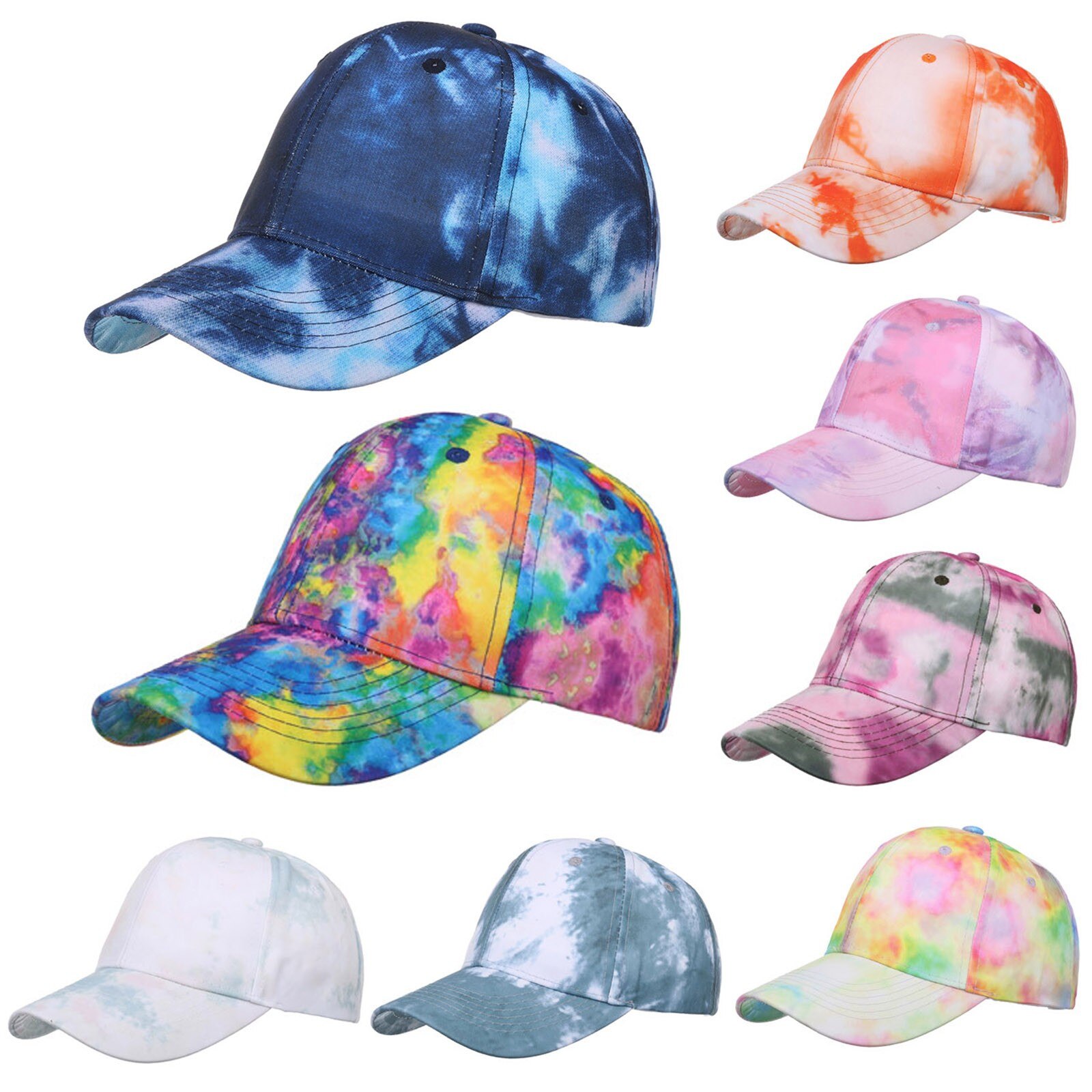 Outdoor Tourism Sports Baseball Cap Women Men Gradient Beach Adjustable Baseball Cap Hip Hop Hat Sun Hat#p30