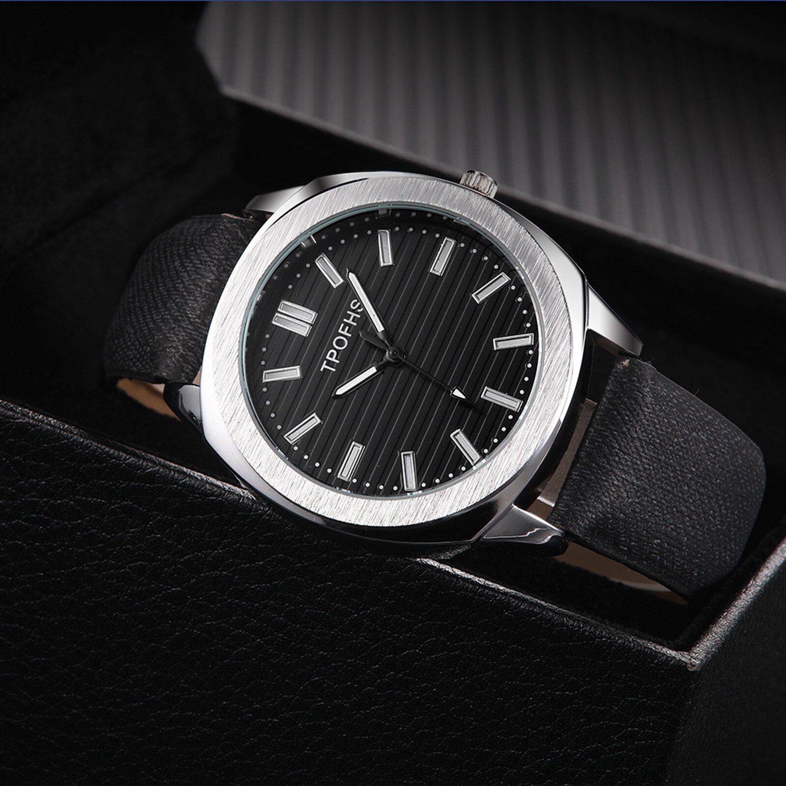 Trendy Versatile Quartz Watch Pattern Imitation Leather Band Alloy Quartz Watch Round Glass Stylish Analog Clock Reloj