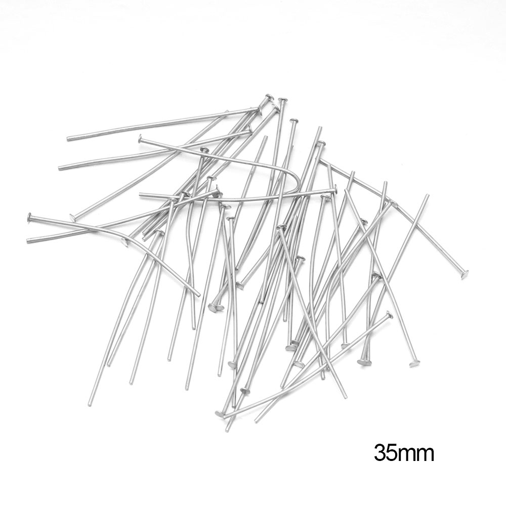 100/50 Uds. Cabezas de acero inoxidable, alfiler de cabeza plana, alfileres de cabeza de bola de Color dorado para accesorios de joyería DIY