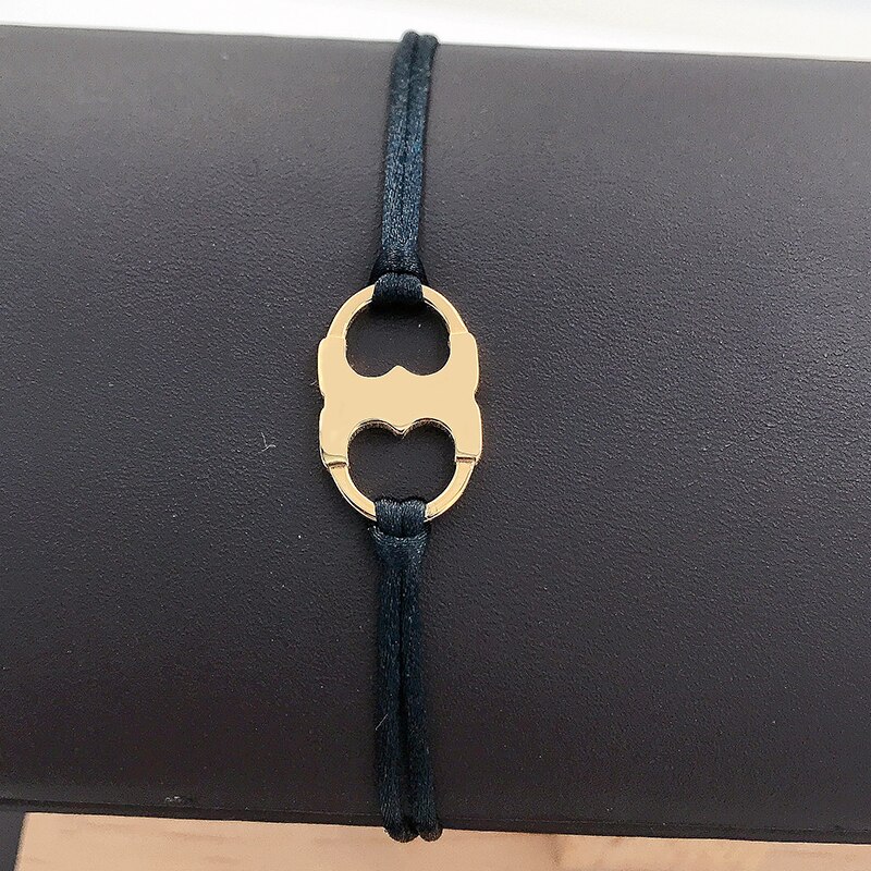 Fateama-pulsera Simple de acero inoxidable, brazalete con forma de esposas, diferentes colores, pintura, cuerda tejida a mano, joyería neutral: 7