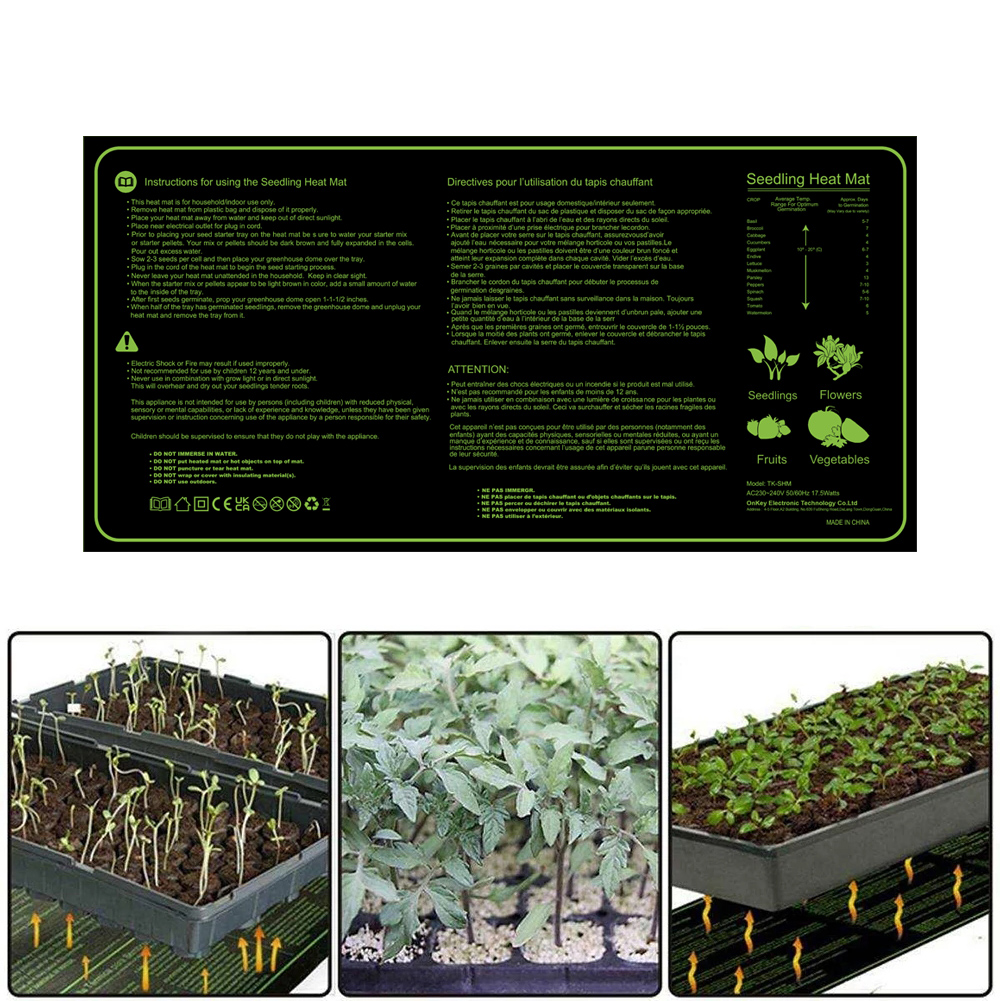 Seedling Heat Mat Waterproof Pvc Plant Seed Germination Propagation Clone Starter Pad Garden Supplies Propagator Propagation