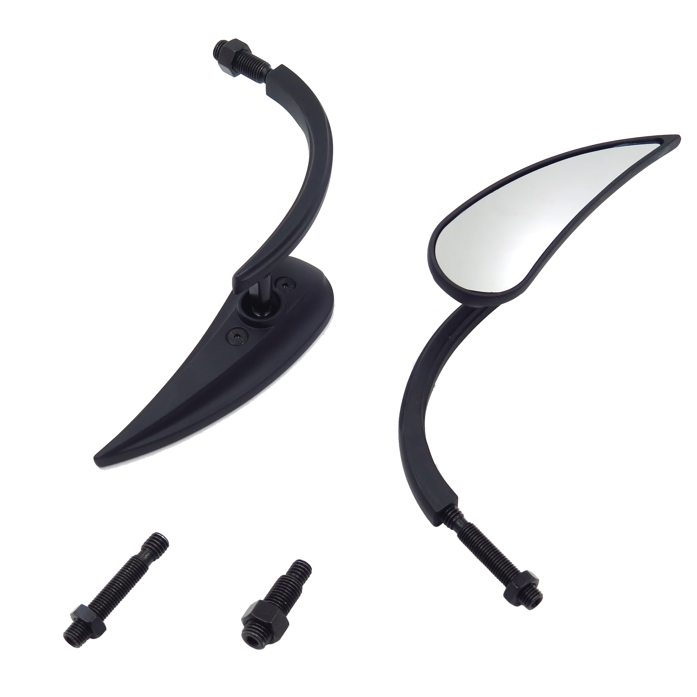 Aftermarket Motorcycle Parts Teardrop Rad II Rearview Mirror For Harley Davidson Street Sportster Cruiser BLACK: MT377-BK