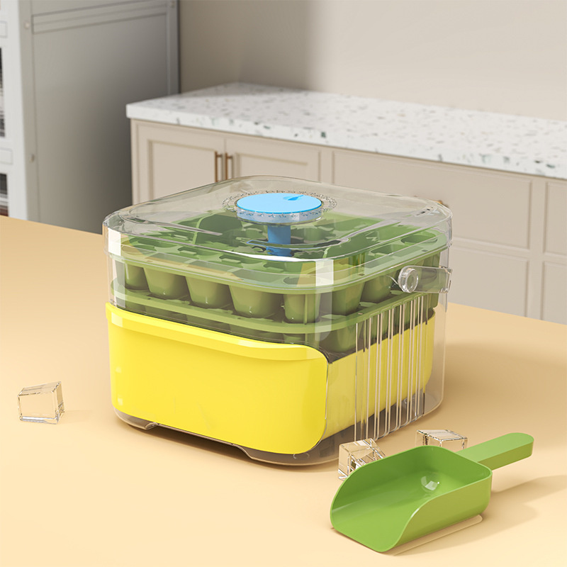 50- rists ismaskin, ny stor kapasitet - husholdningsmatkvalitets plast, dobbeltlags isoppbevaringsfat, isballformverktøysett: Grønn