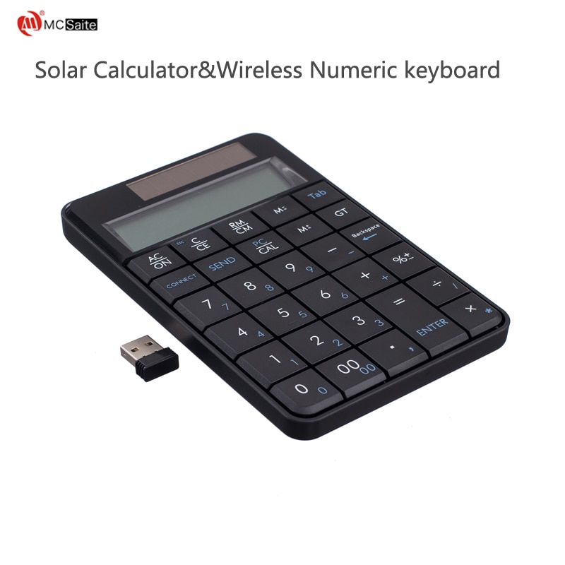 Toetsenbord 29key Wireless Numeriek Toetsenbord 2.4G Usb Rekenmachine & Pc Numeriek Toetsenbord 2 In 1 Solar Keyboard